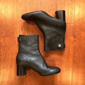 Joie "Ramey" Ankle Boot with Gold Snap and Zipper Detailing, Size 9.5